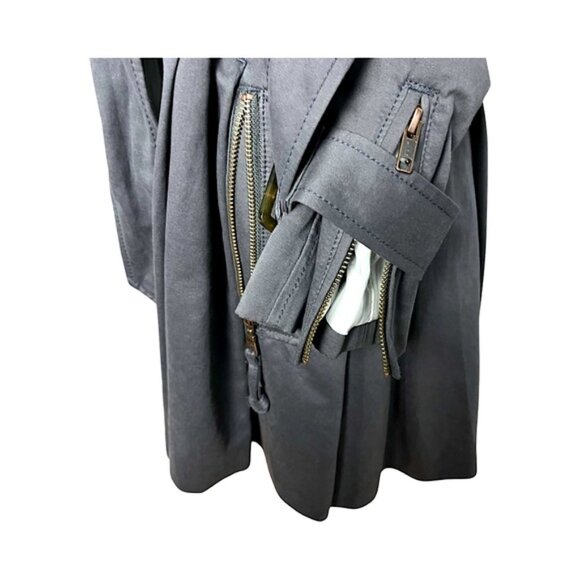 Millard Fillmore Statement Collar Short Trench Coat Flirty Skirt Design Size M - Picture 6 of 15